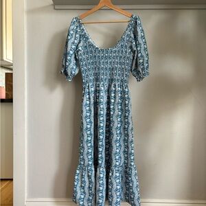 Hill House Blue and White Midi Nap Dress